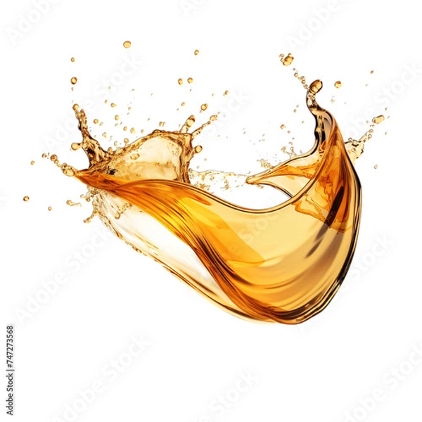 Fototapeta Elegant bourbon splash isolated on a transparent background, capturing the dynamic motion and rich amber hues of luxury whiskey.