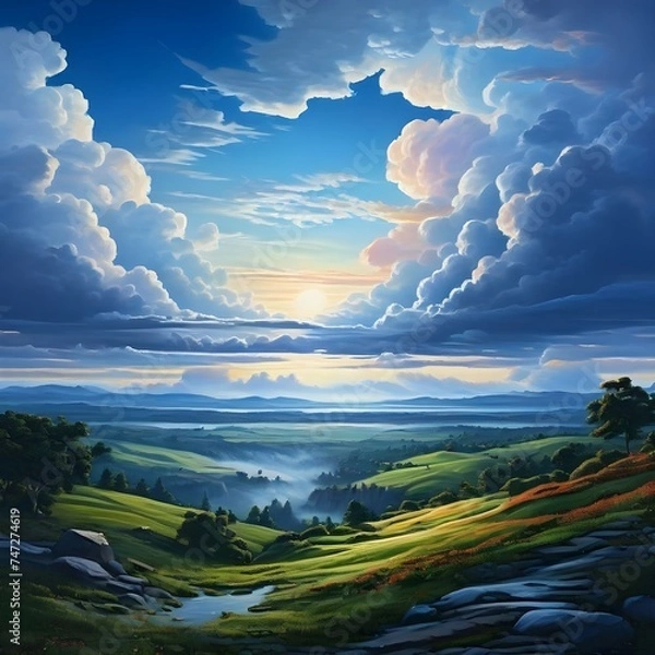 Obraz sunrise over the mountains