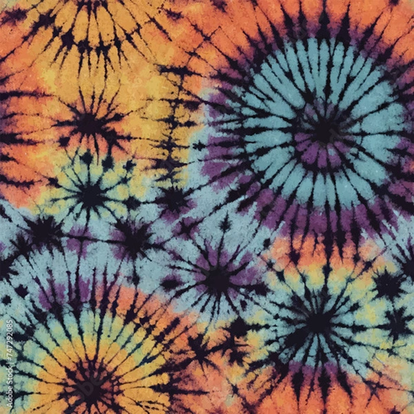 Obraz Tie dye pattern background. Watercolour abstract texture.