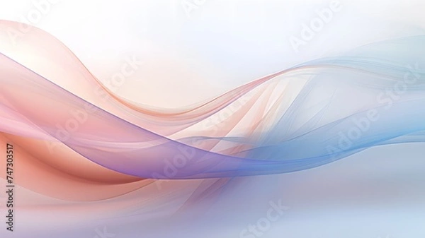 Fototapeta Ondulações etéreas em tons pastel suaves com um toque de pêssego e azul.