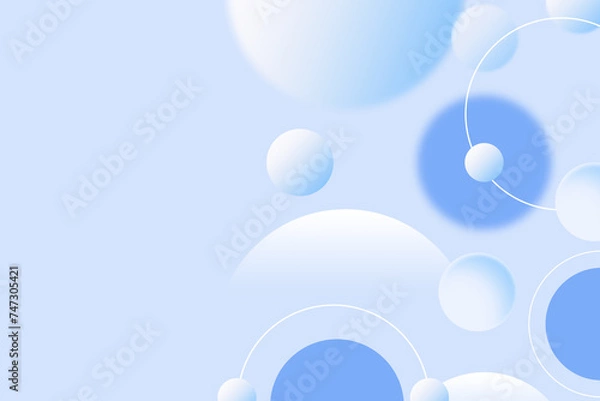 Fototapeta Abstract geometric background gradient soft light blue bokeh for Graphic Business background hitech technology digital design illustration web template background backdrop desktop wallpaper bubbles