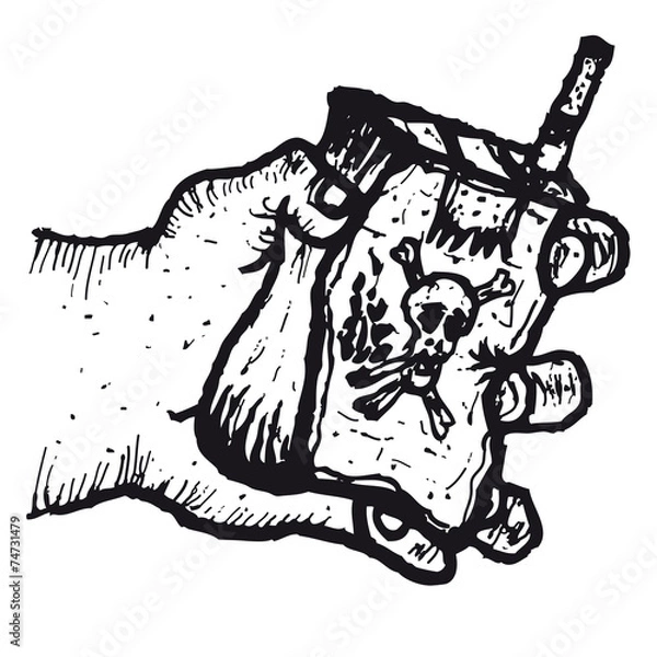Fototapeta Hand holding a packet of cigarettes