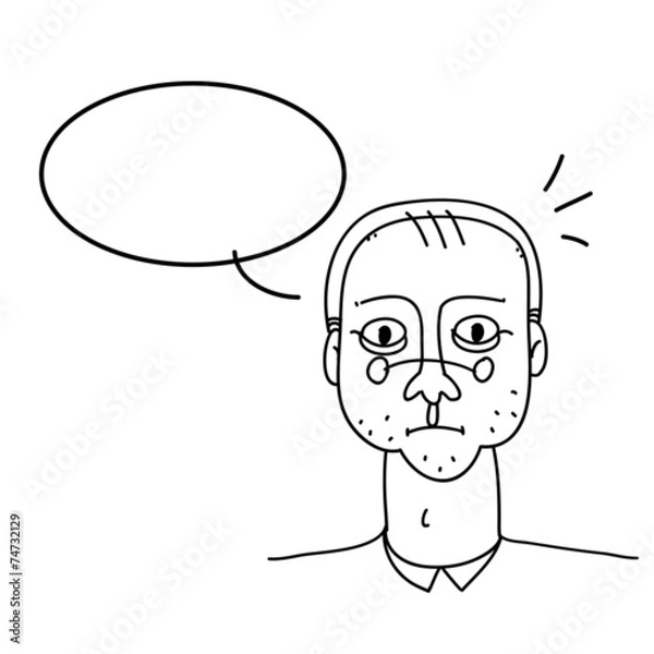 Fototapeta Simple sketch, guy with glasses