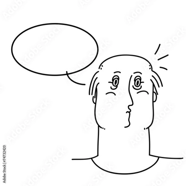 Fototapeta Simple sketch, stupid face