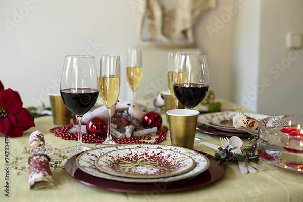 Fototapeta Dining Christmas table