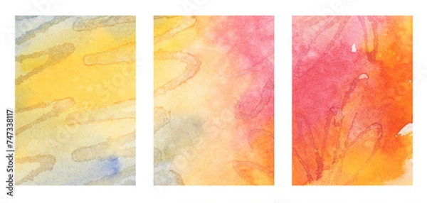 Fototapeta A set of watercolor backgrounds with a place for text.