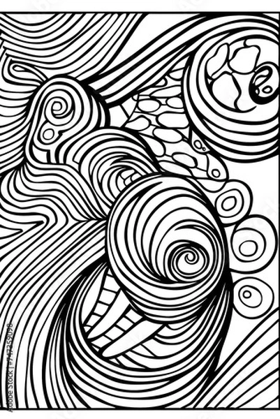 Obraz Monochrome Abstract Design, coloring page