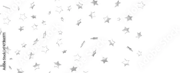 Fototapeta Silver stars of confetti.