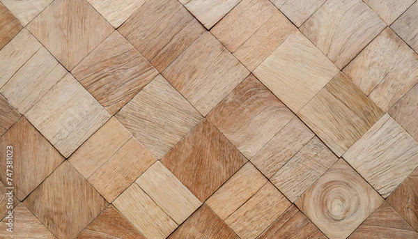 Fototapeta Wood wall texture, square pattern