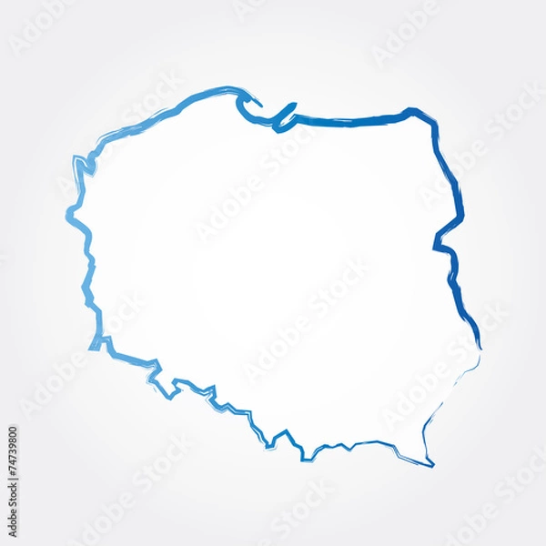 Obraz polska, mapa, kontur