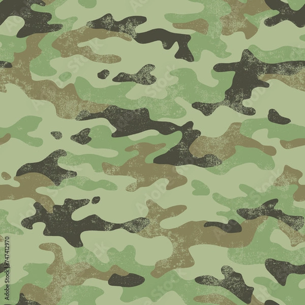 Obraz Seamless repeat camouflage pattern with grunge distressed texture pattern 