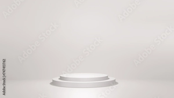 Obraz A white podium with steps against a white background
