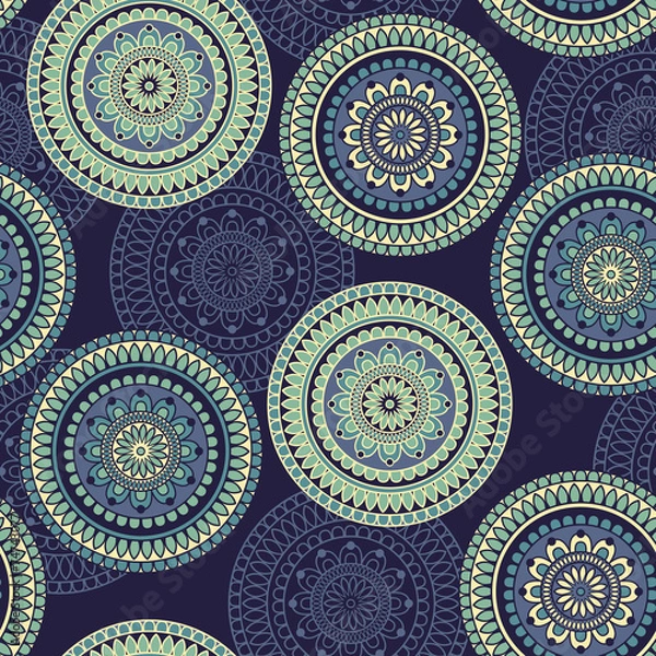 Fototapeta Vector Seamless Pattern with rounded ornament