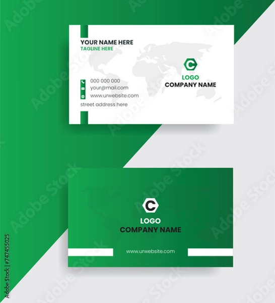 Obraz Abstract And creative business card Design With Gradient Color.