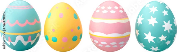 Obraz Brightly Decorated Easter Eggs Displaying Festive Patterns and Designs