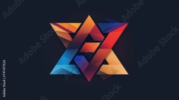 Fototapeta  abstract triangle combination vector logo illustration - geometric design element for modern branding and identity concepts