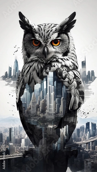 Obraz a owl exposure generative ai