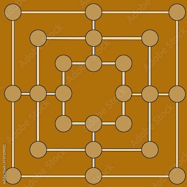 Fototapeta Mill board game print and play