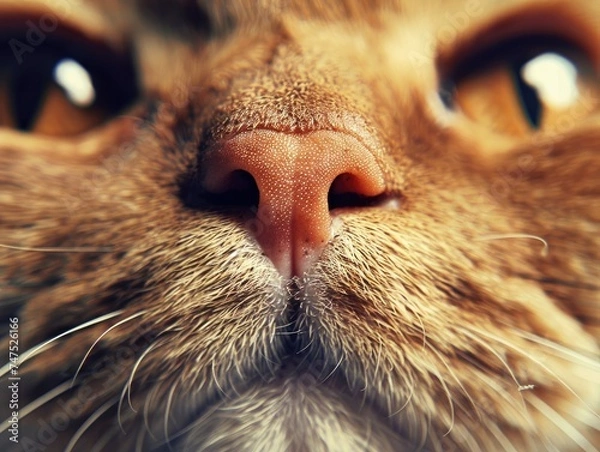 Fototapeta macro photo of muzzle of cat