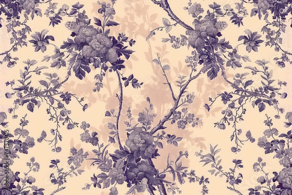 Obraz Traditional Violet and Copper Toile Pattern