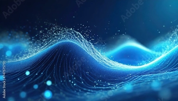 Fototapeta abstract blue background with waves