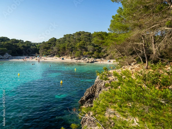 Obraz Cala Turqueta seen from the cliffs, Menorca