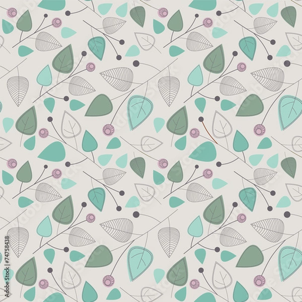 Fototapeta seamless pattern with leaves