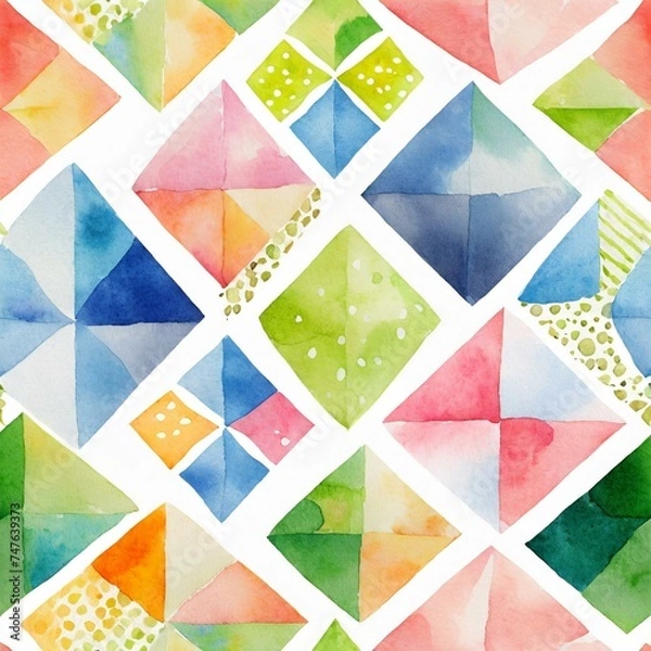 Fototapeta 水彩の幾何学模様