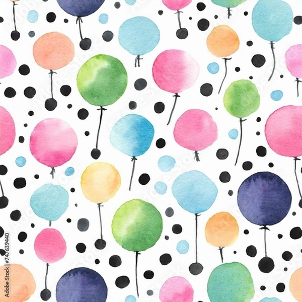 Fototapeta カラフルな水彩の風船