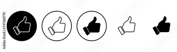 Fototapeta Thumbs up icon set. Hand like. Like icon vector.