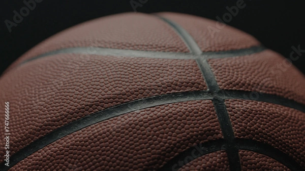 Fototapeta Dramatic, cinematic macro texture shots of a basketball