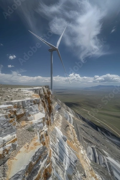 Fototapeta Renewable Energy Integration: Solar and wind tech power oil and gas sites, cut footprints, and promote sustainability.