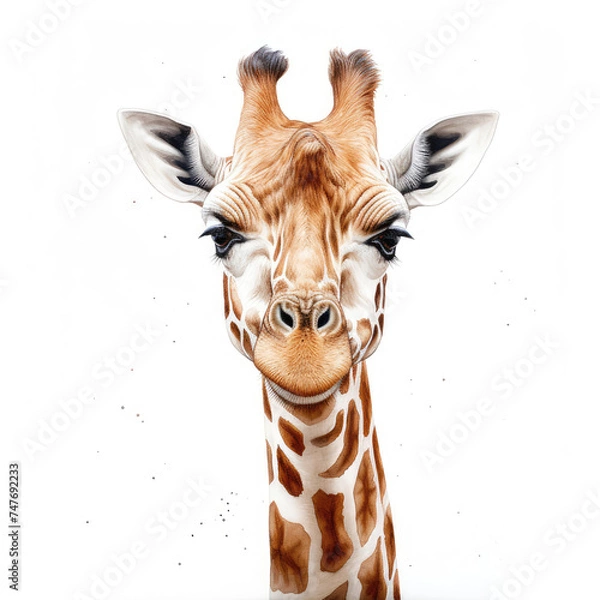 Obraz illustration of giraffe splashing watercolor