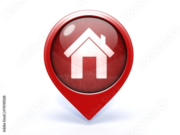 Obraz home pointer icon on white background