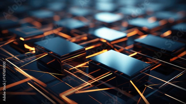 Obraz glass cube graphic abstract background