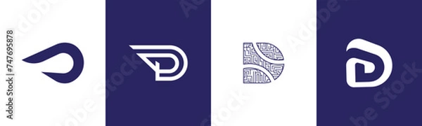 Fototapeta vector collection of letter D, in various styles