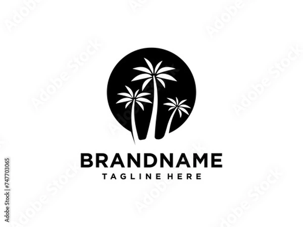 Obraz palm tree logo vector icon illustration