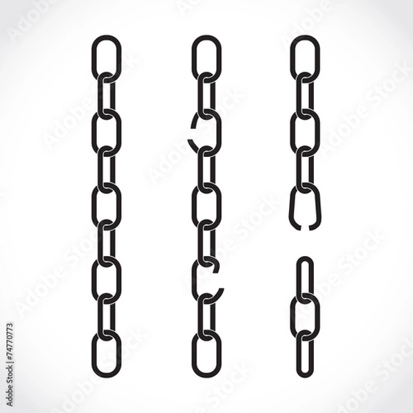 Fototapeta Set of chains, silhouette