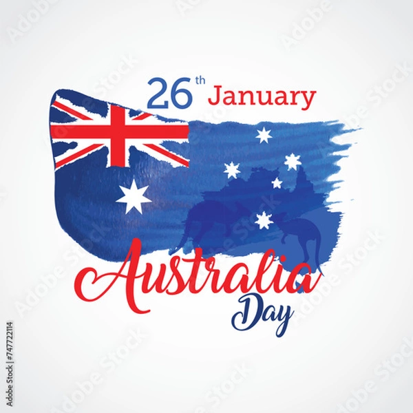Obraz Happy Australia Day Vector Illustration. Australia National Day themes design concept with flat style vector illustration. Suitable for greeting card, poster and banner. Suitable for business asset.