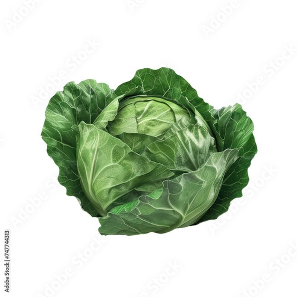 Fototapeta Photo of cabbage isolated on transparent background