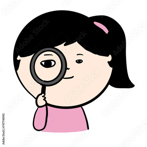 Obraz 虫めがねで観察する人