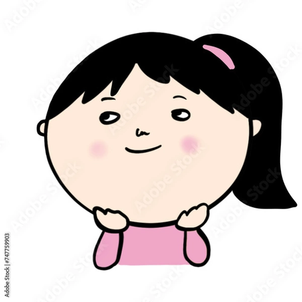 Obraz 想像する笑顔の女の子