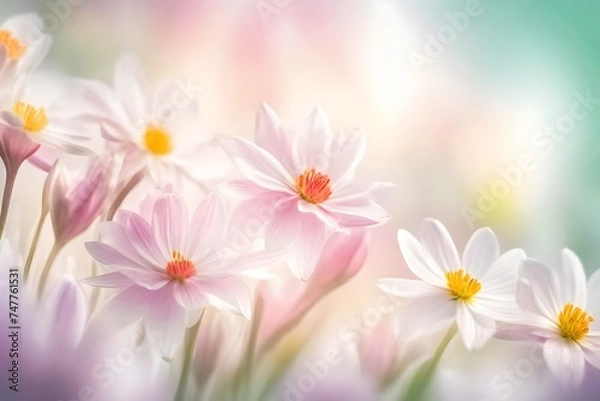 Obraz Soft and bright spring flower background with copyspace, macro and abstract