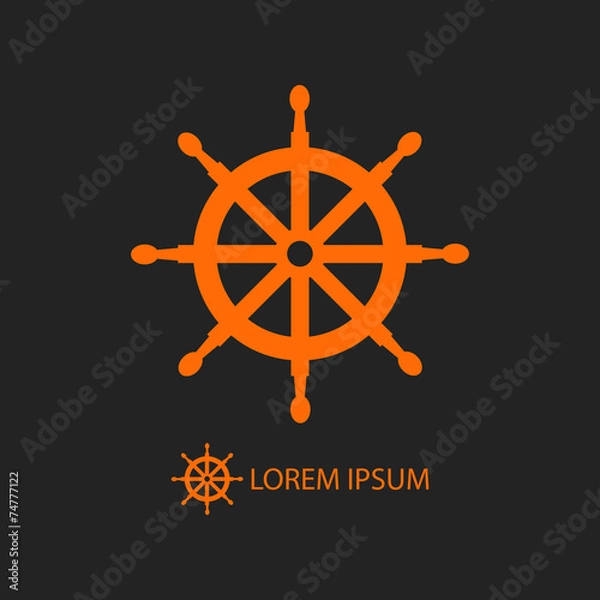 Obraz Orange helm as logo on black