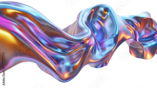 Obraz gradient purple flow curved on transparent background
