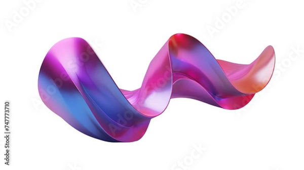 Obraz gradient purple flow curved on transparent background
