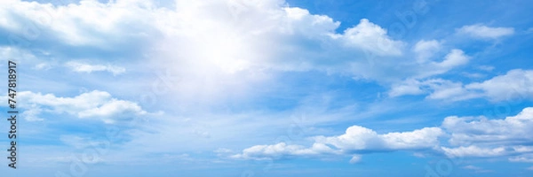 Obraz Beautiful blue sky cloudsfor background. Panorama of sky.