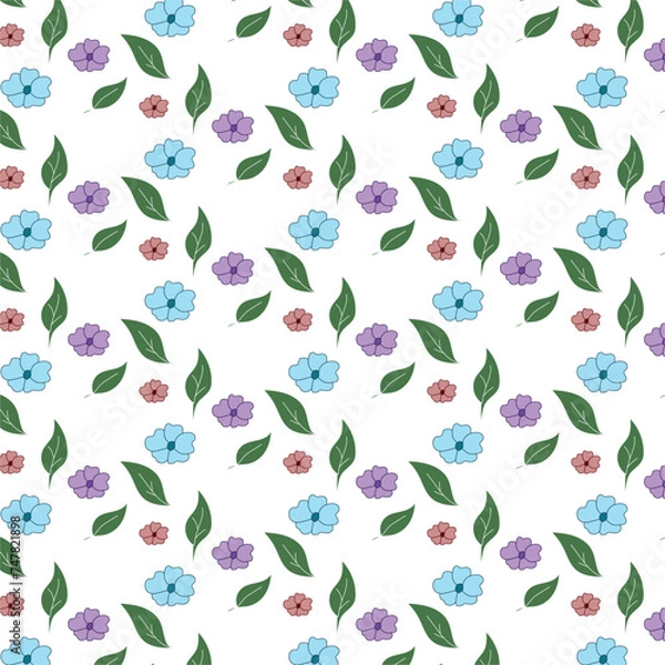 Obraz seamless pattern with flowers and leaves