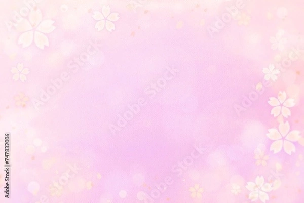 Fototapeta 桜の花のピンクの背景フレーム