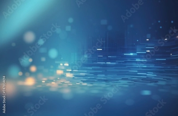 Obraz Blue minimalist blurry glitch overlay background